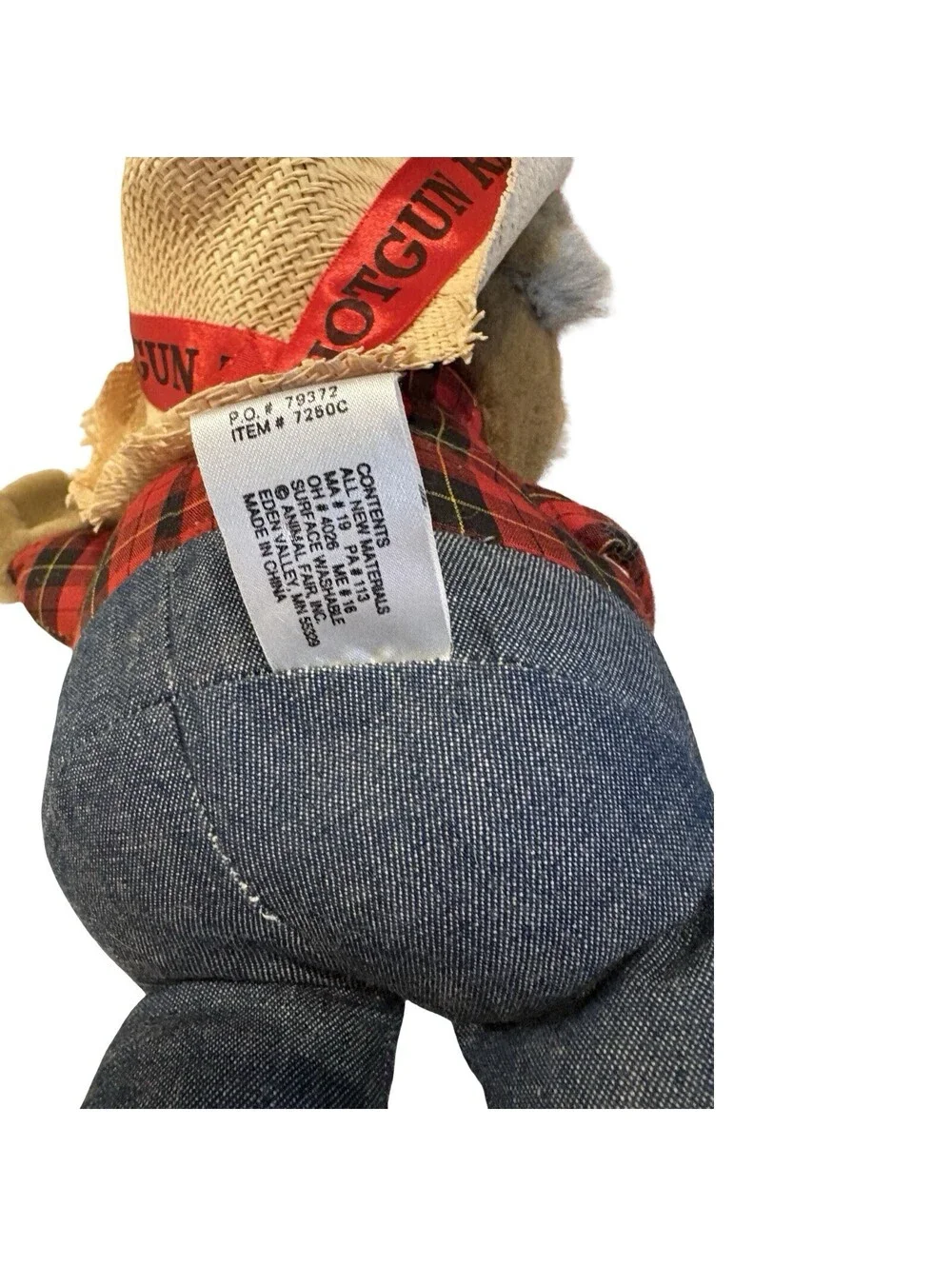 Hee Haw Shotgun Red Plush Doll in Straw Cowboy Hat 13” Animal Fair